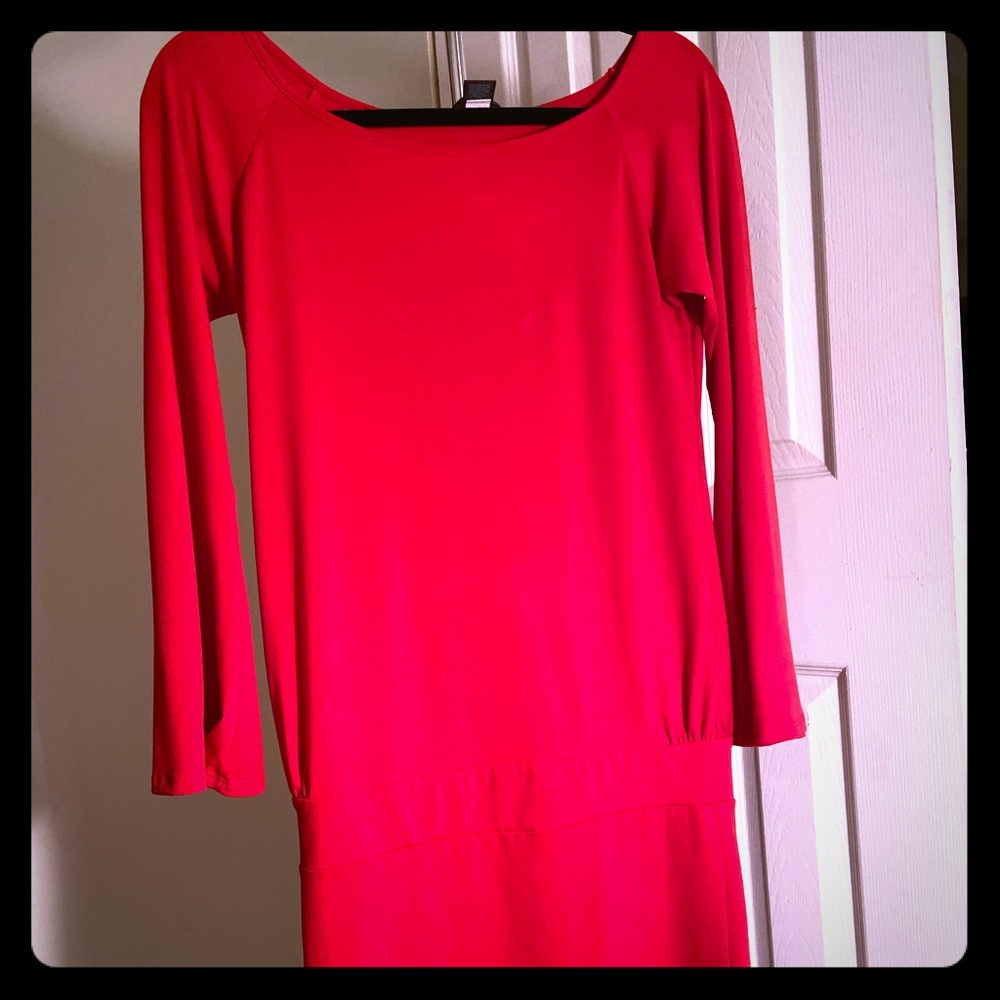 Red Drop waist dress